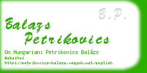 balazs petrikovics business card